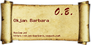 Okjan Barbara névjegykártya